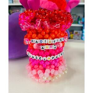 Sunset Princess Kandi Cuff w/ Removable Rotating Bracelets